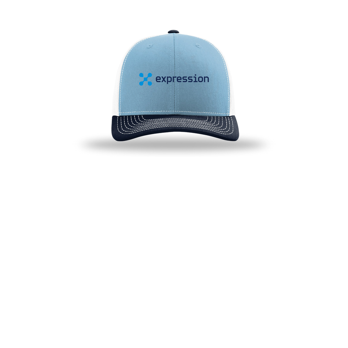 expr-richardson-trucker-cap-embroidery-capfront-R112-columbiabluewhitenavy-flat-front