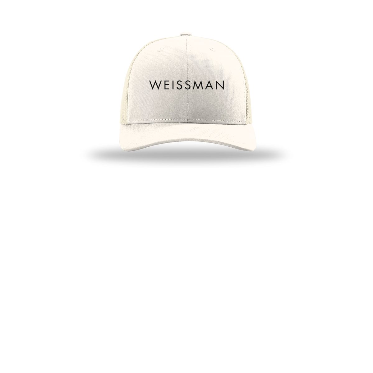 weissmans-richardson-trucker-cap-embroidery-capfront-R112-cream-flat-front