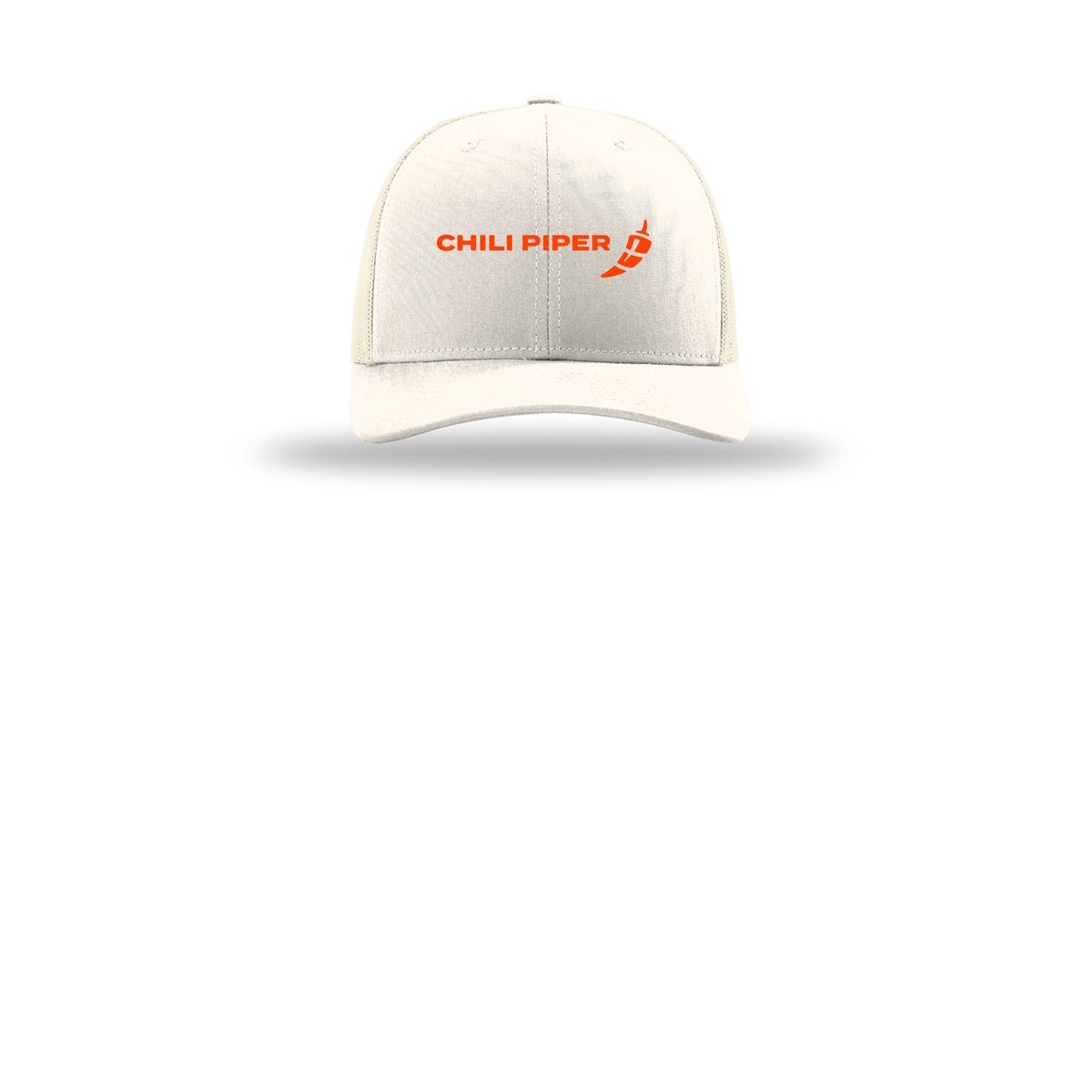 chilipiper-richardson-trucker-cap-embroidery-capfront-R112-cream-flat-front