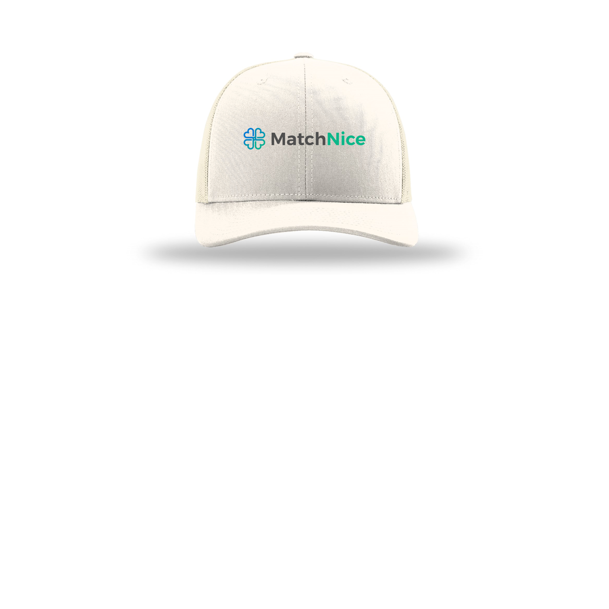 matchnice-richardson-trucker-cap-embroidery-capfront-R112-cream-flat-front