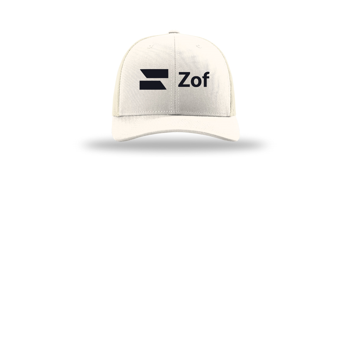 zof-richardson-trucker-cap-embroidery-capfront-R112-cream-flat-front