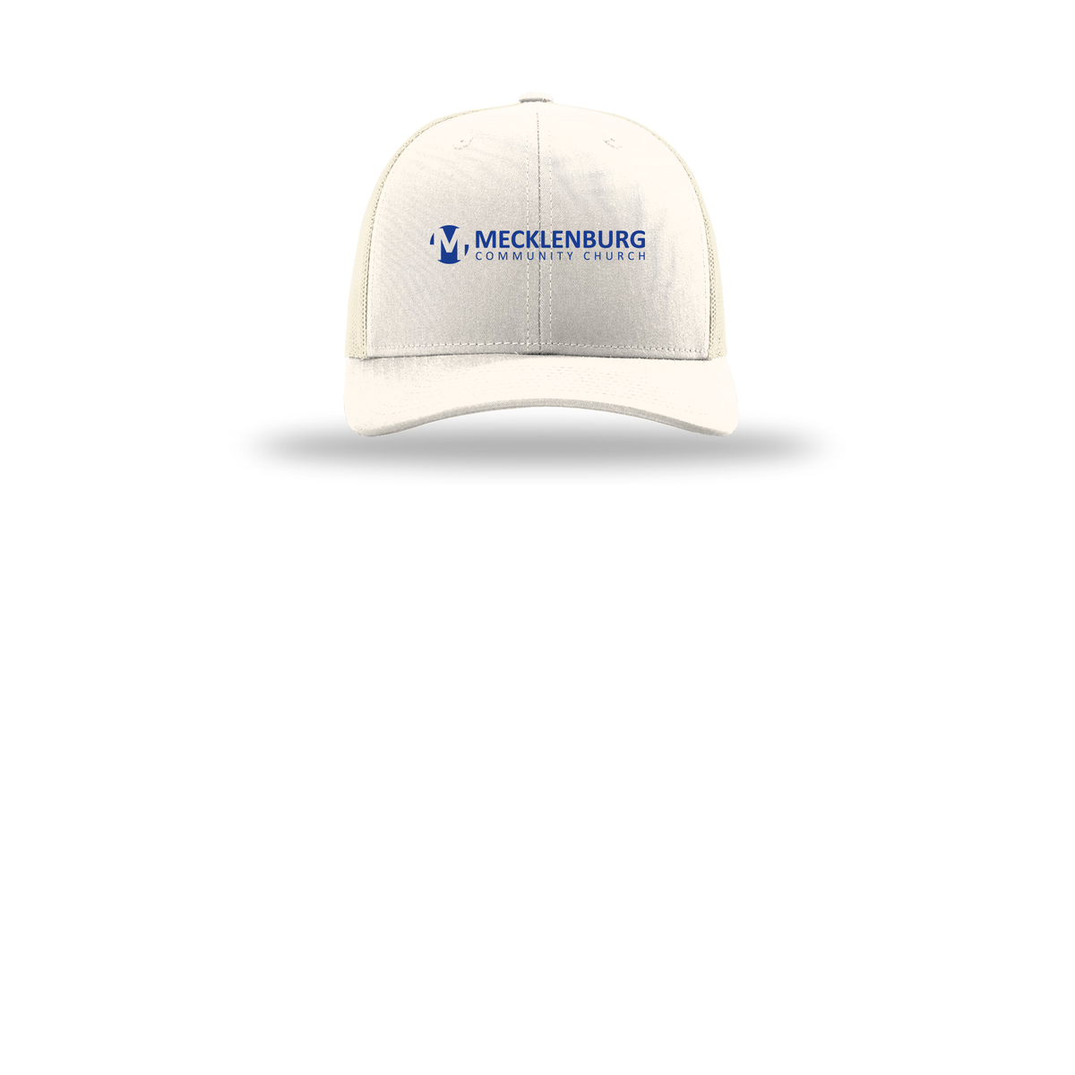 mecklenburg-richardson-trucker-cap-embroidery-capfront-R112-cream-flat-front