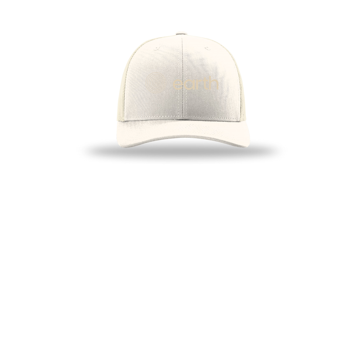 earthfuneral-richardson-trucker-cap-embroidery-capfront-R112-cream-flat-front