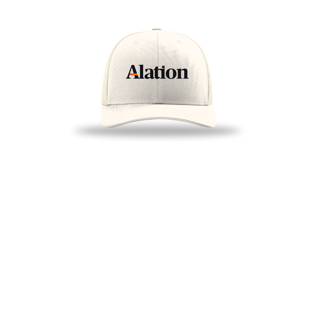 alation-richardson-trucker-cap-embroidery-capfront-R112-cream-flat-front