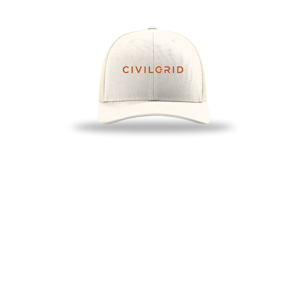 civilgrid-richardson-trucker-cap-embroidery-capfront-R112-cream-flat-front