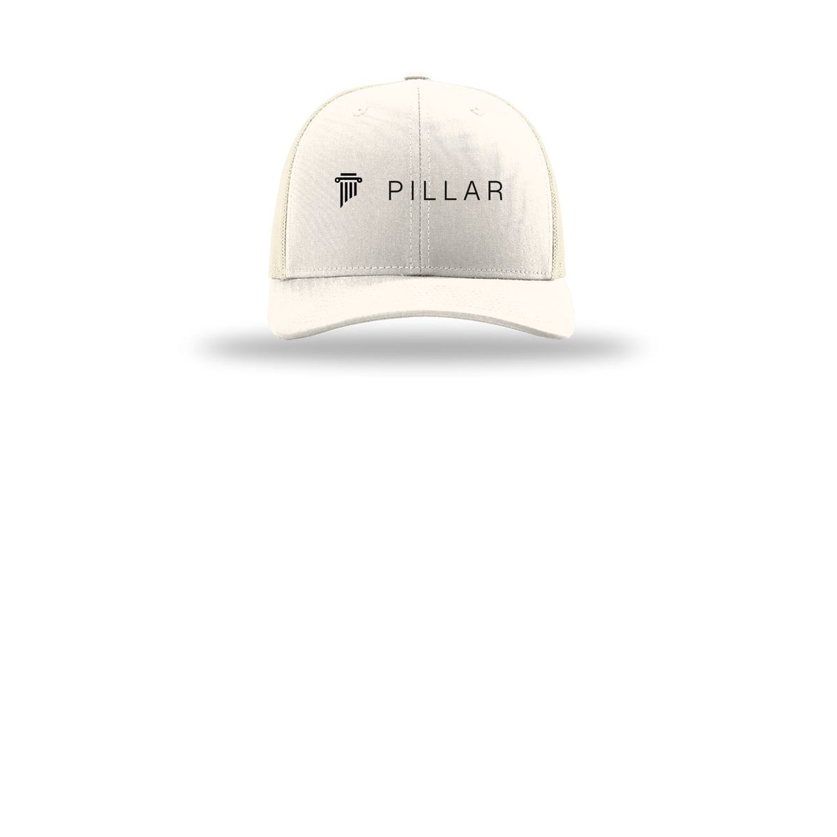 pillar-richardson-trucker-cap-embroidery-capfront-R112-cream-flat-front
