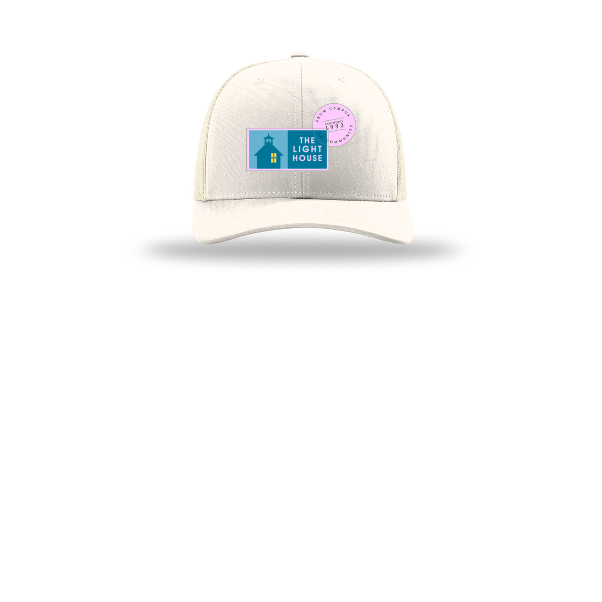 lhcampus-richardson-trucker-cap-embroidery-capfront-R112-cream-flat-front