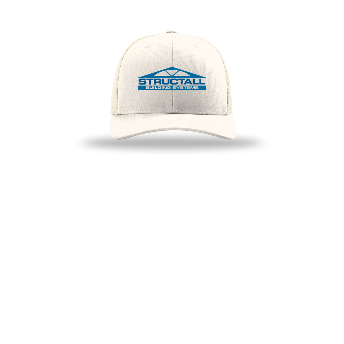 structall-richardson-trucker-cap-embroidery-capfront-R112-cream-flat-front