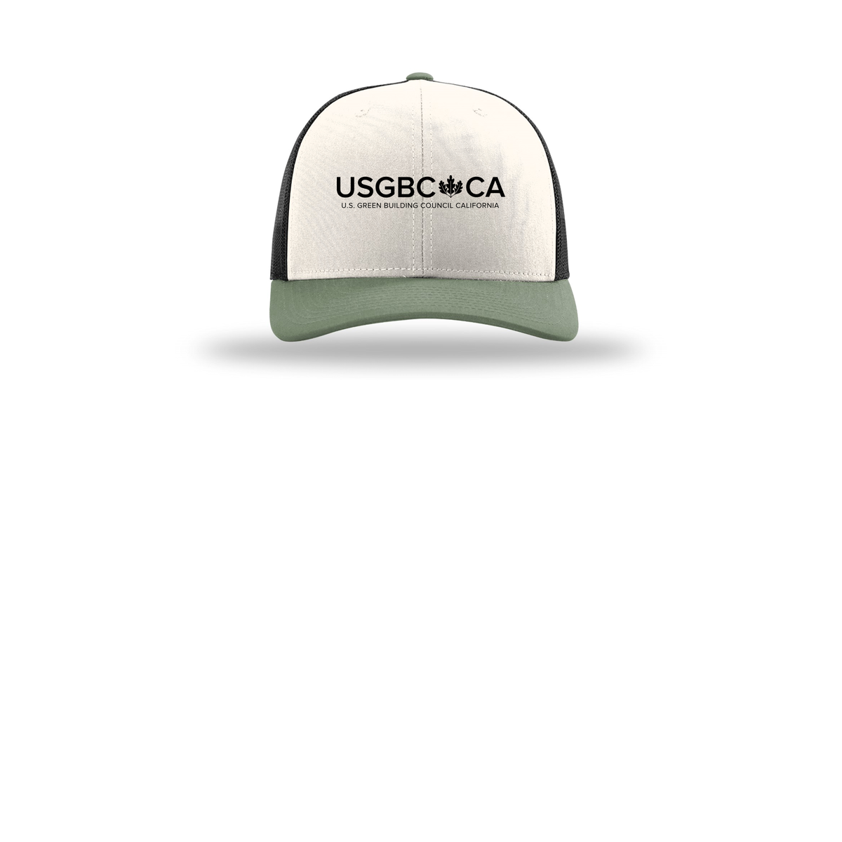 usgbc-ca-richardson-trucker-cap-embroidery-capfront-R112-creamblackloden-flat-front