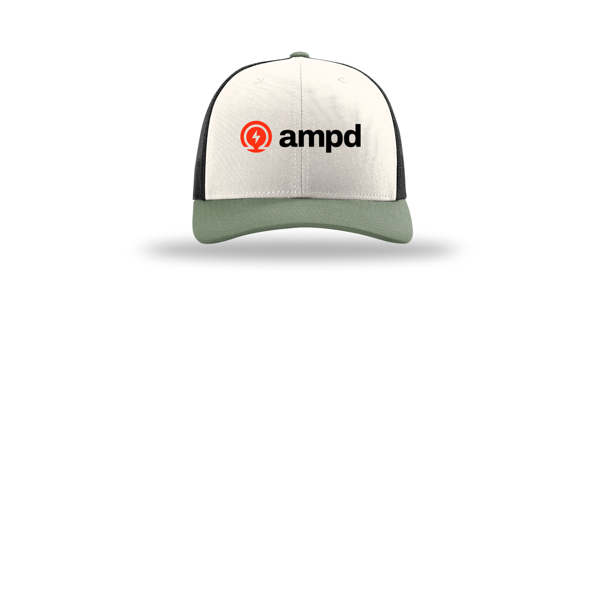 ampd-richardson-trucker-cap-embroidery-capfront-R112-creamblackloden-flat-front