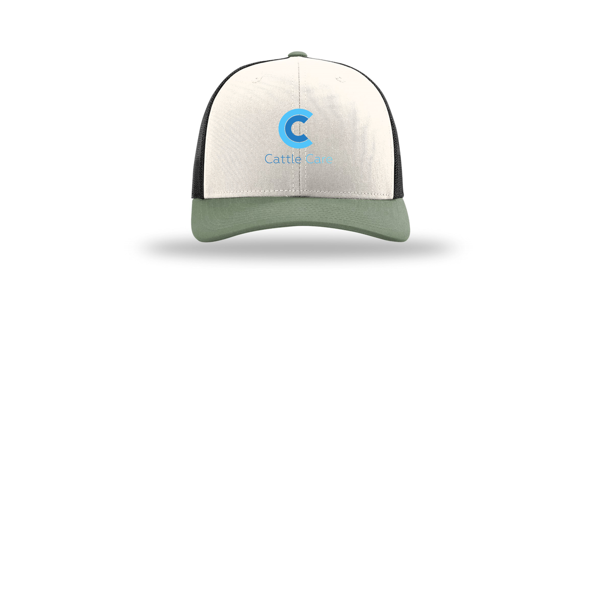 cattle-care-richardson-trucker-cap-embroidery-capfront-R112-creamblackloden-flat-front
