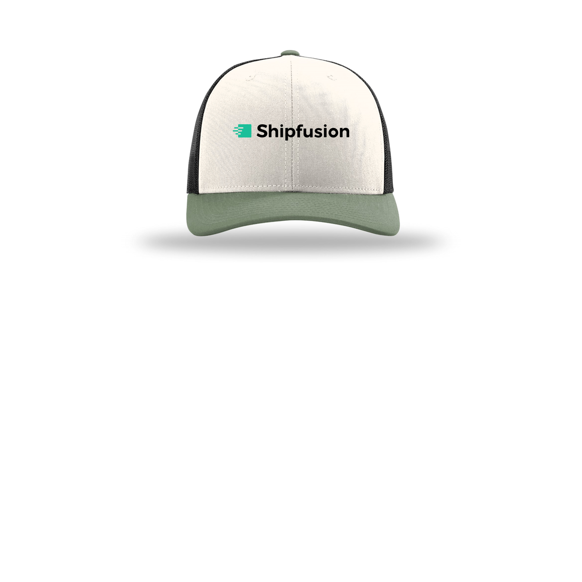 shipfusion-richardson-trucker-cap-embroidery-capfront-R112-creamblackloden-flat-front