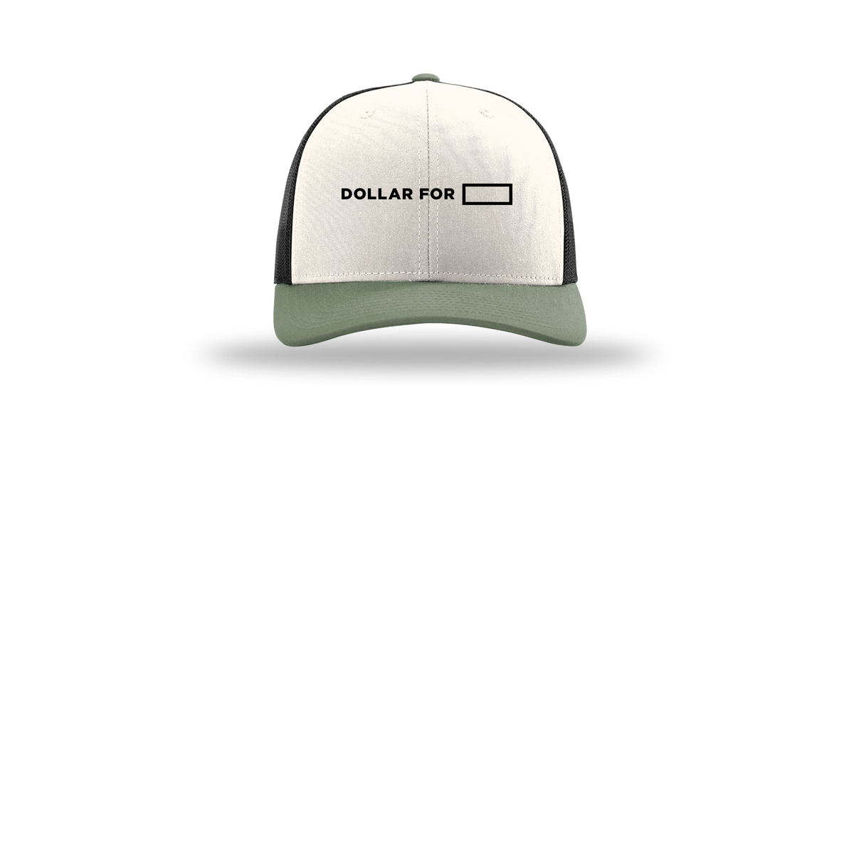 dollarfor-richardson-trucker-cap-embroidery-capfront-R112-creamblackloden-flat-front