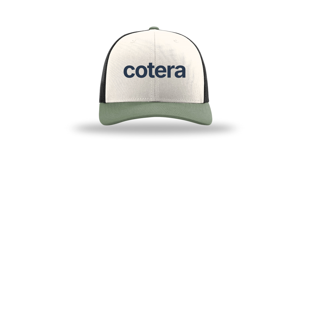 cotera-richardson-trucker-cap-embroidery-capfront-R112-creamblackloden-flat-front