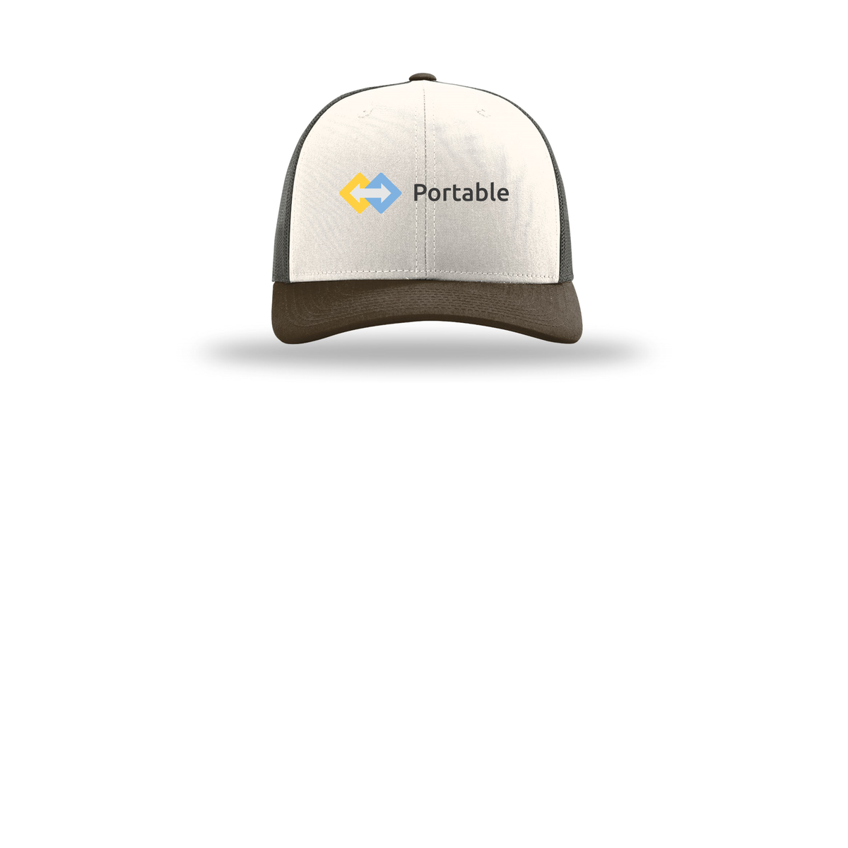 portable-richardson-trucker-cap-embroidery-capfront-R112-creamgreybrownbrown-flat-front