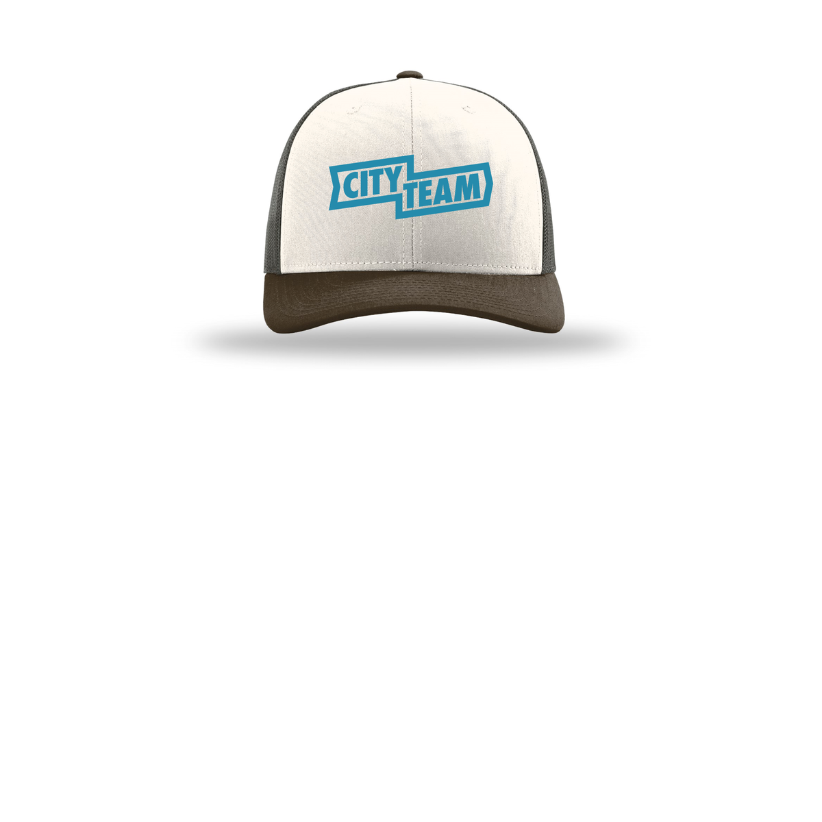 cityteam-richardson-trucker-cap-embroidery-capfront-R112-creamgreybrownbrown-flat-front