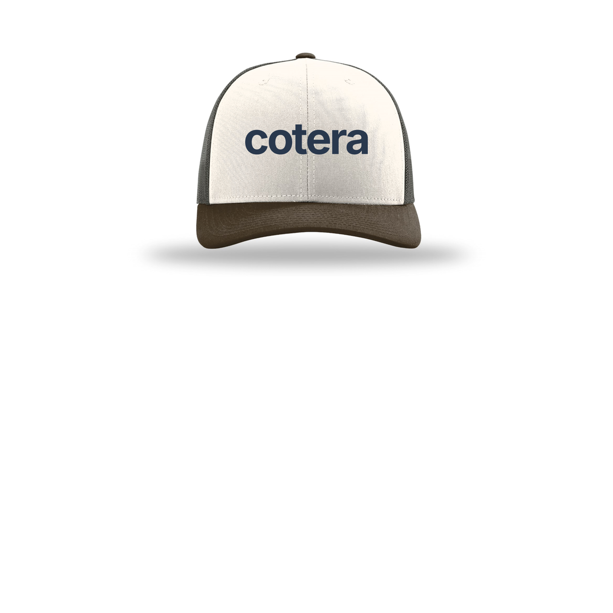 cotera-richardson-trucker-cap-embroidery-capfront-R112-creamgreybrownbrown-flat-front