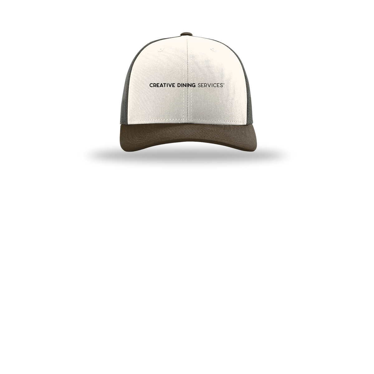 creativedining-richardson-trucker-cap-embroidery-capfront-R112-creamgreybrownbrown-flat-front