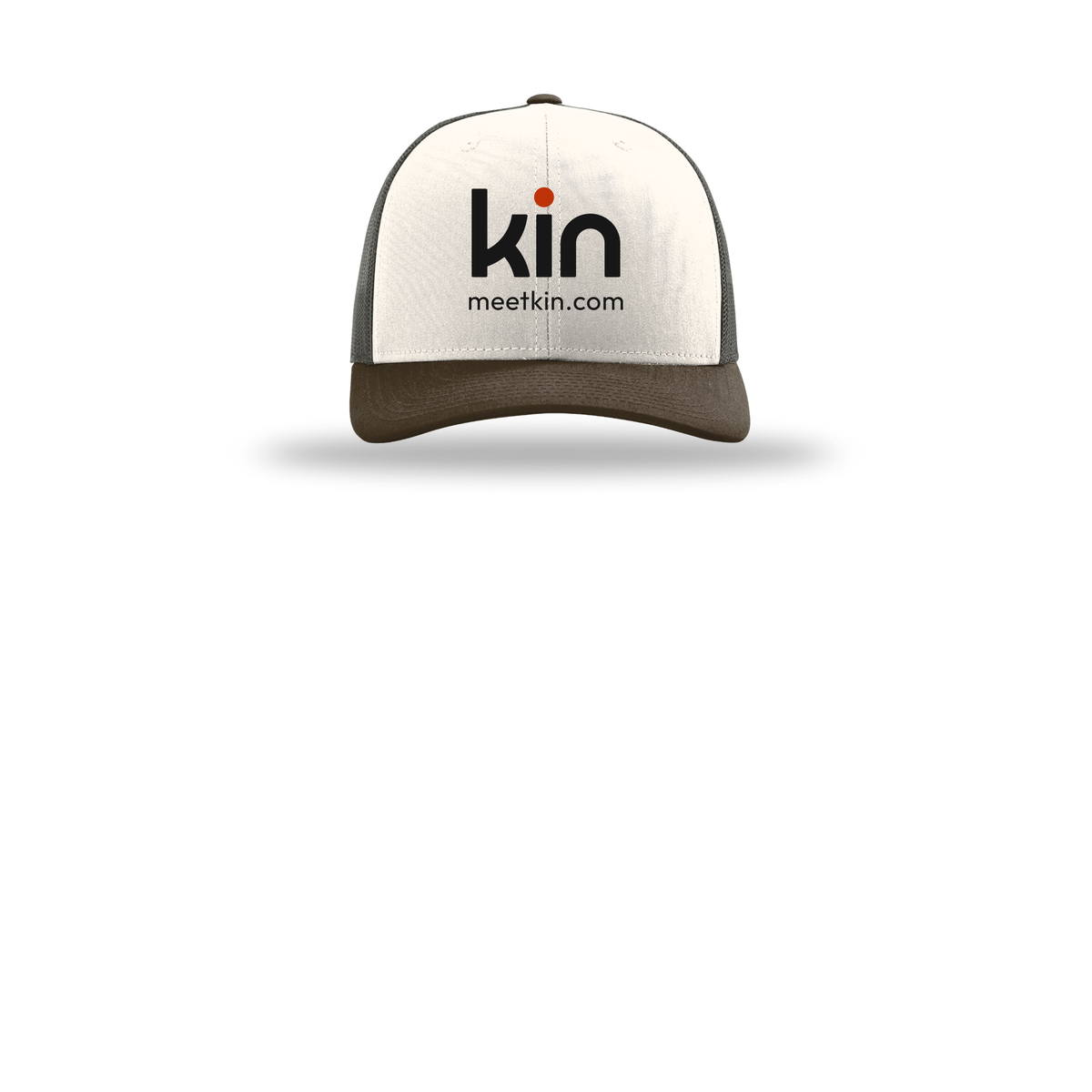 kin-richardson-trucker-cap-embroidery-capfront-R112-creamgreybrownbrown-flat-front