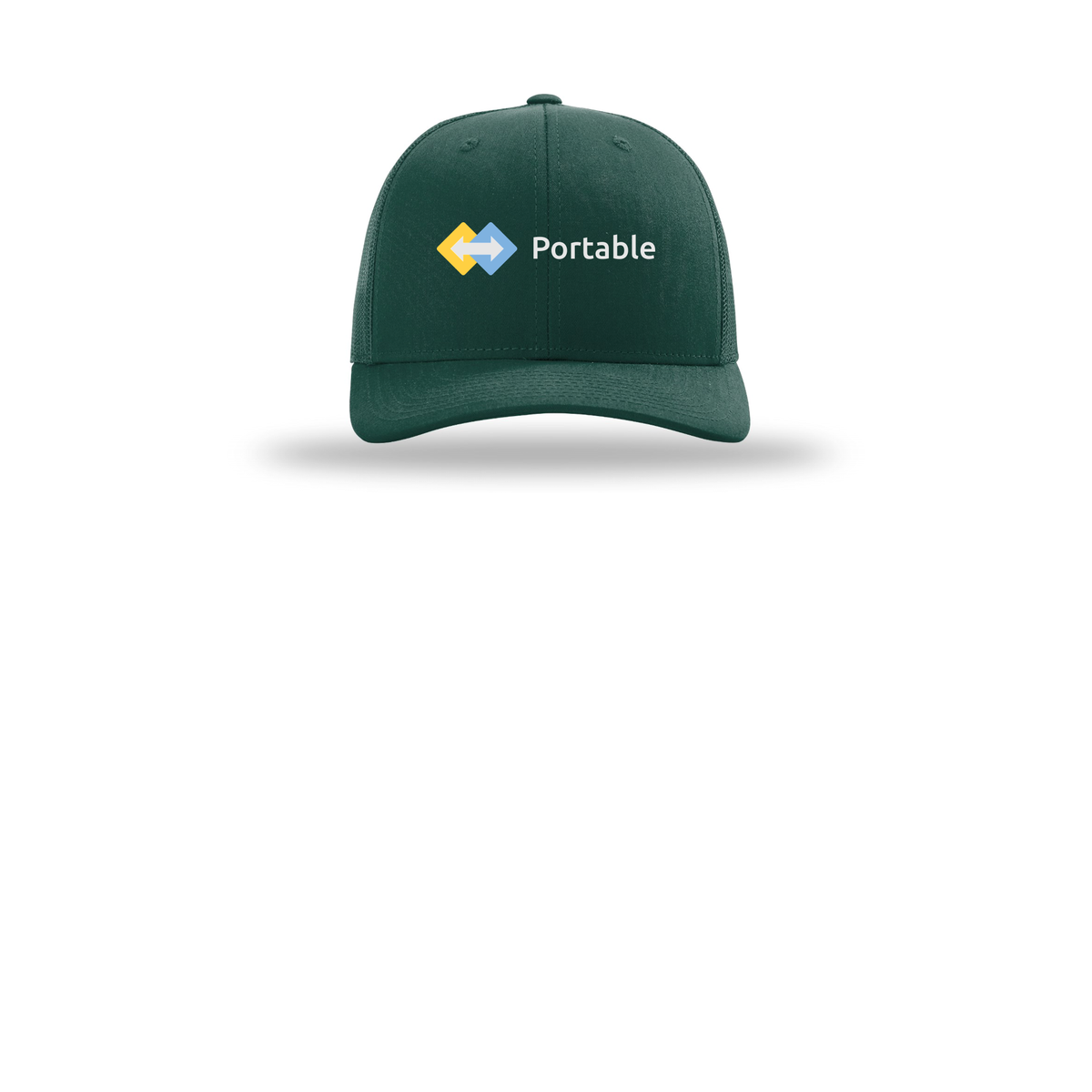 portable-richardson-trucker-cap-embroidery-capfront-R112-darkgreen-flat-front