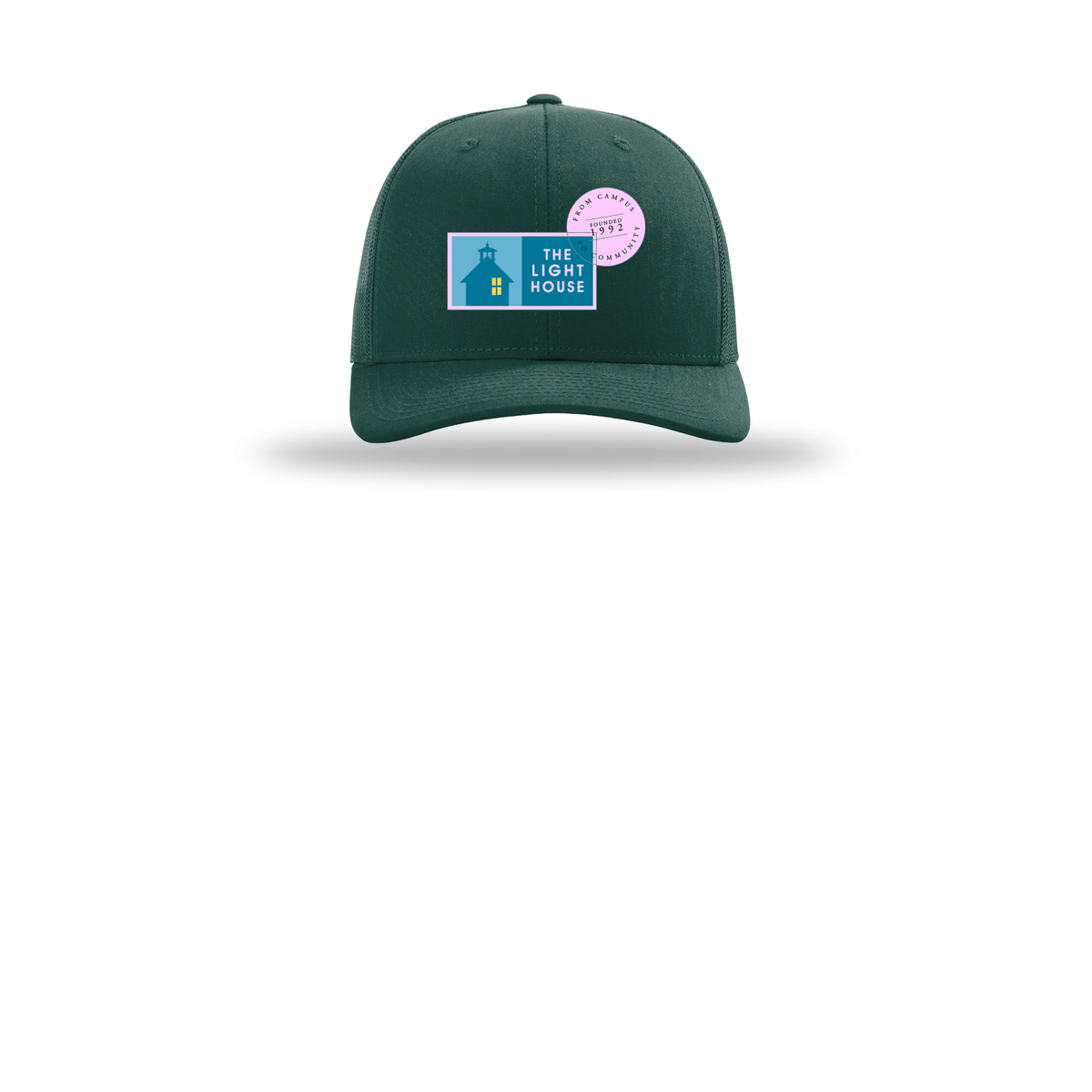 lhcampus-richardson-trucker-cap-embroidery-capfront-R112-darkgreen-flat-front