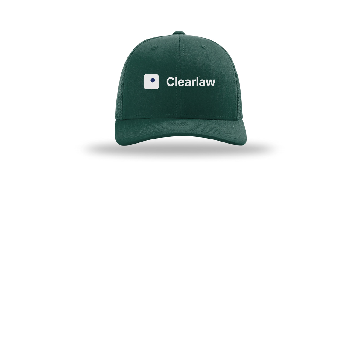 clearlaw-richardson-trucker-cap-embroidery-capfront-R112-darkgreen-flat-front
