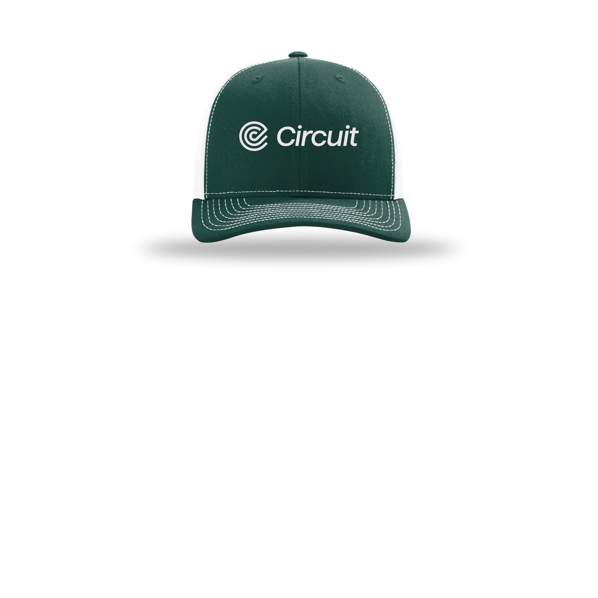 ridecircuit-richardson-trucker-cap-embroidery-capfront-R112-darkgreenwhite-flat-front
