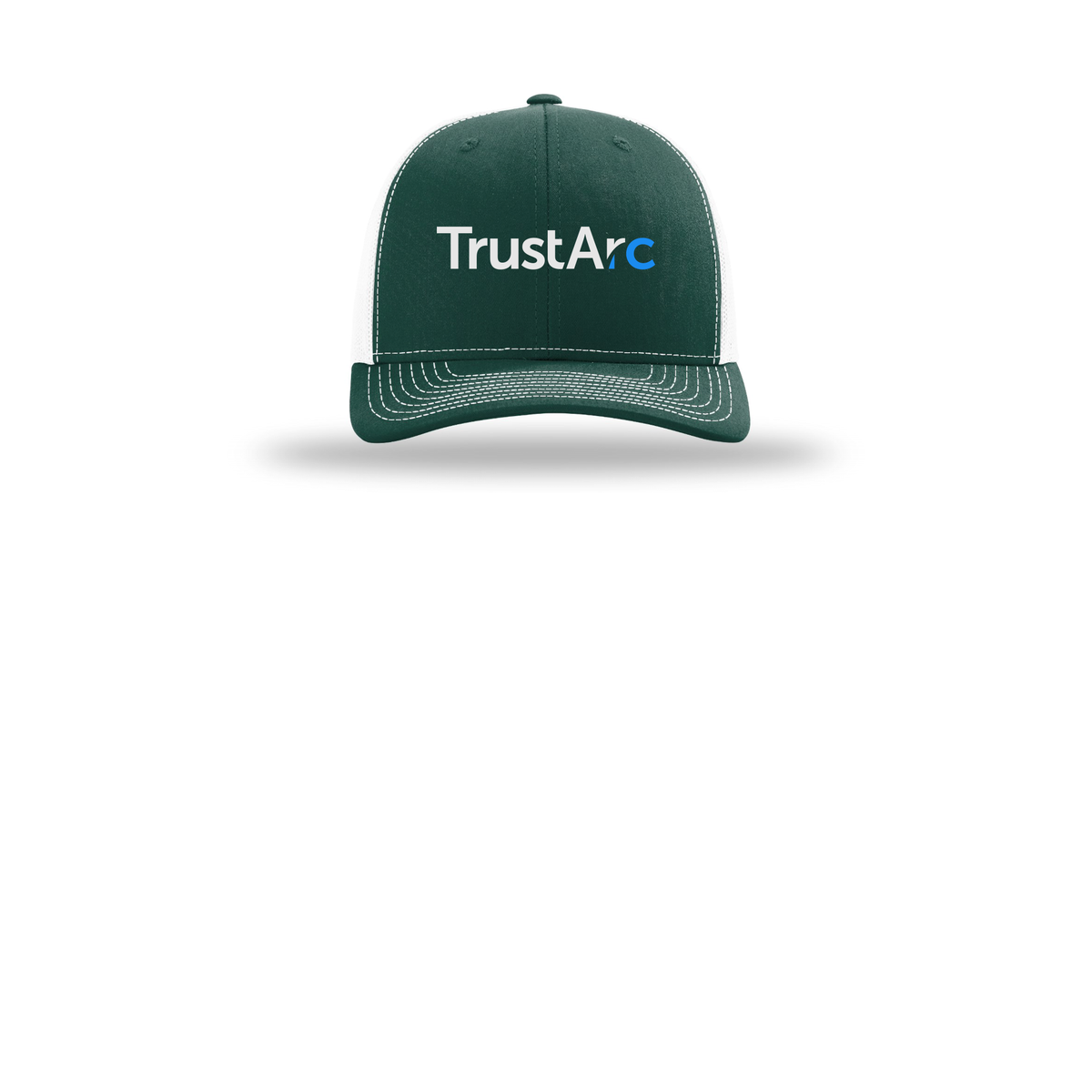 trustarc-richardson-trucker-cap-embroidery-capfront-R112-darkgreenwhite-flat-front