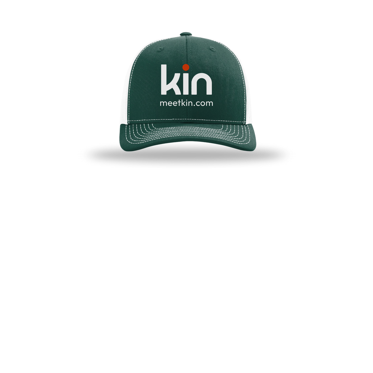 kin-richardson-trucker-cap-embroidery-capfront-R112-darkgreenwhite-flat-front