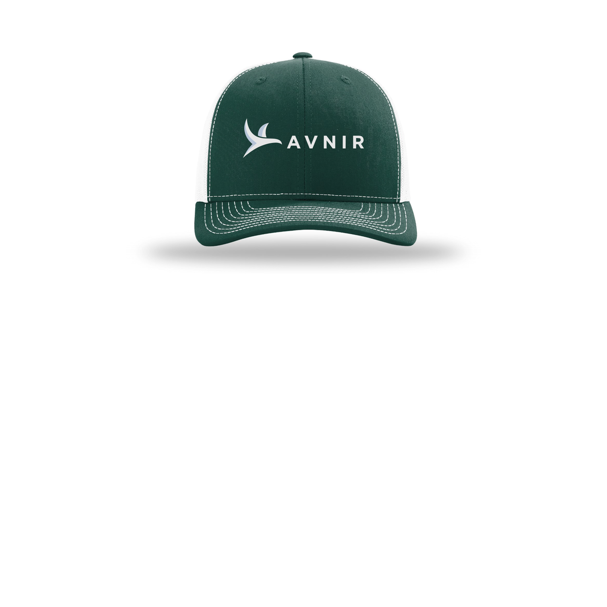 avnir-richardson-trucker-cap-embroidery-capfront-R112-darkgreenwhite-flat-front