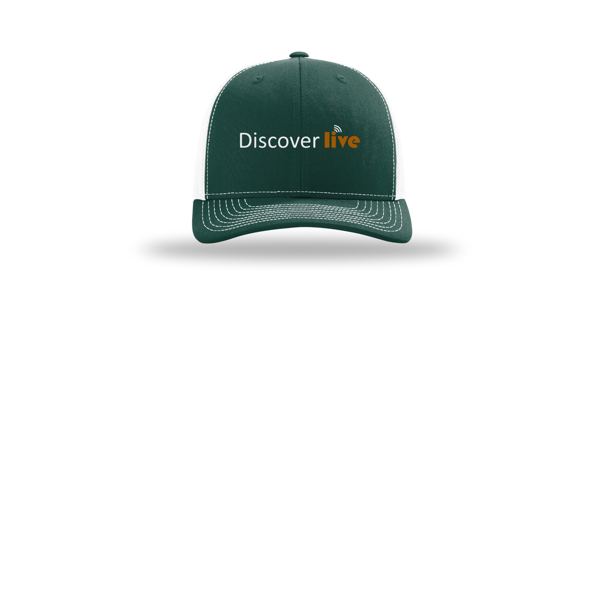 discover-richardson-trucker-cap-embroidery-capfront-R112-darkgreenwhite-flat-front