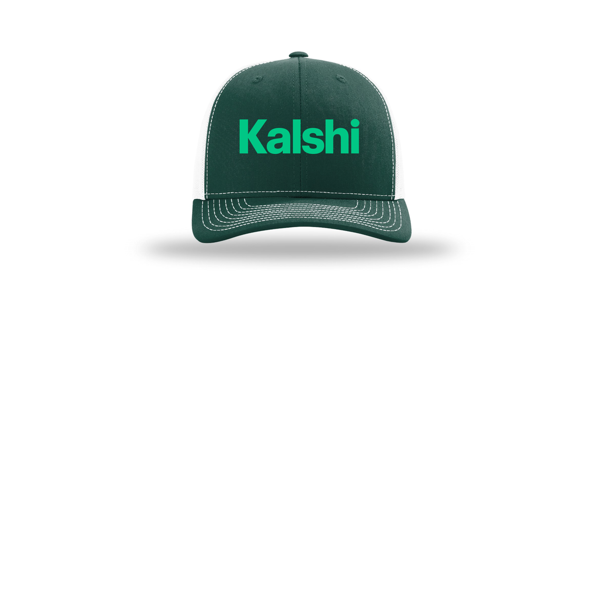 kalshi-richardson-trucker-cap-embroidery-capfront-R112-darkgreenwhite-flat-front
