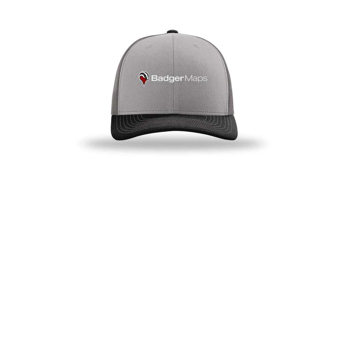 badgermapping-richardson-trucker-cap-embroidery-capfront-R112-greycharcoalblack-flat-front
