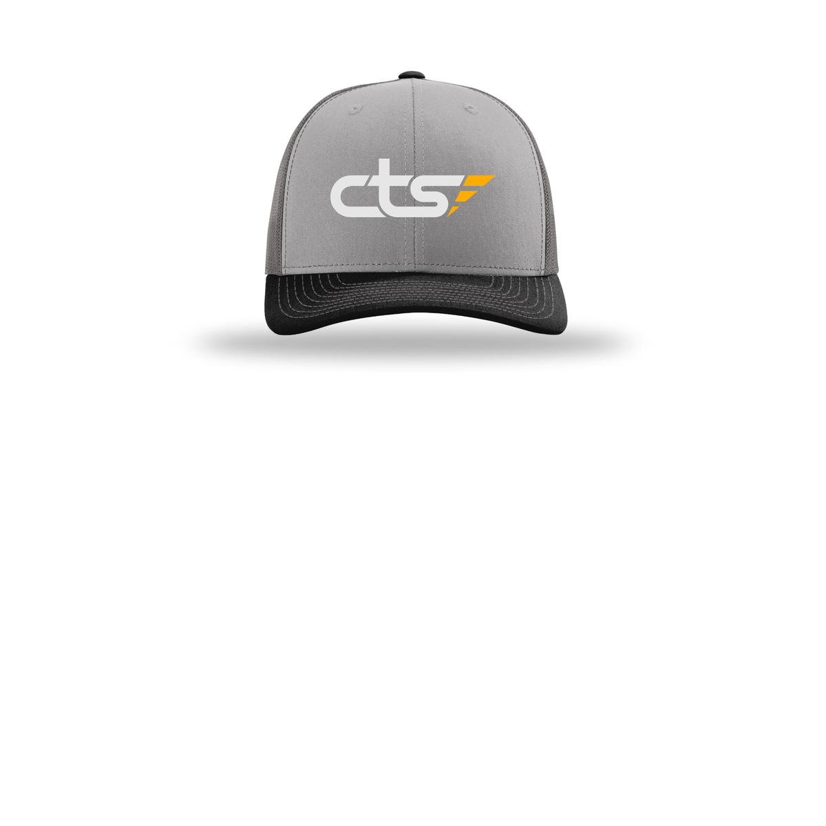 cts1-richardson-trucker-cap-embroidery-capfront-R112-greycharcoalblack-flat-front