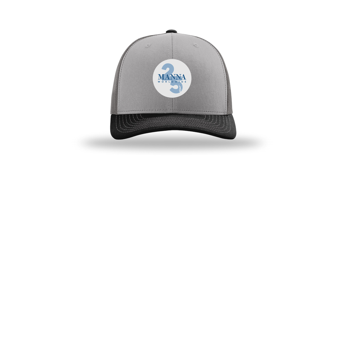 mannaworldwide-richardson-trucker-cap-embroidery-capfront-R112-greycharcoalblack-flat-front