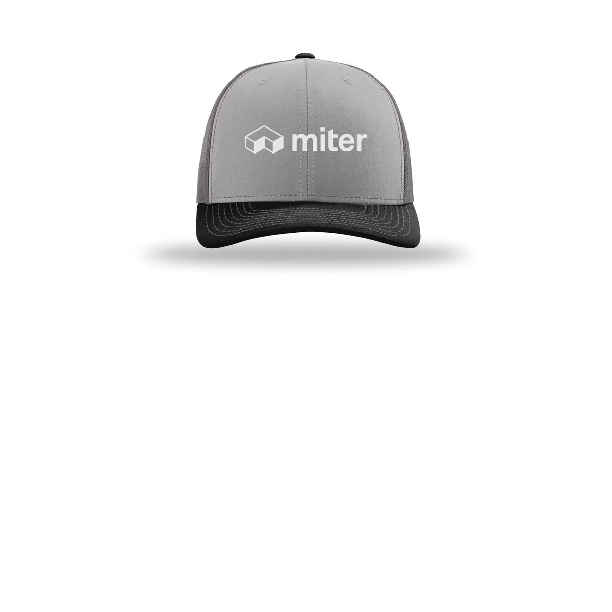 miter-richardson-trucker-cap-embroidery-capfront-R112-greycharcoalblack-flat-front
