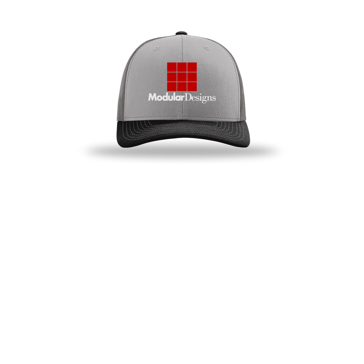 modulardesignsflooring-richardson-trucker-cap-embroidery-capfront-R112-greycharcoalblack-flat-front