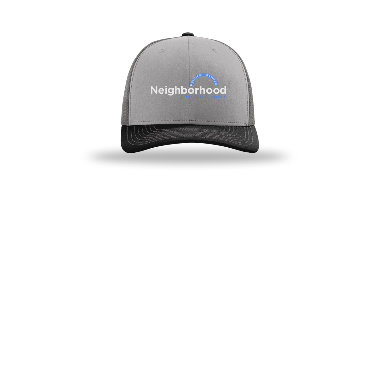 ncschools-richardson-trucker-cap-embroidery-capfront-R112-greycharcoalblack-flat-front