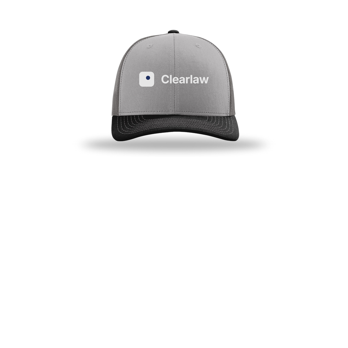 clearlaw-richardson-trucker-cap-embroidery-capfront-R112-greycharcoalblack-flat-front