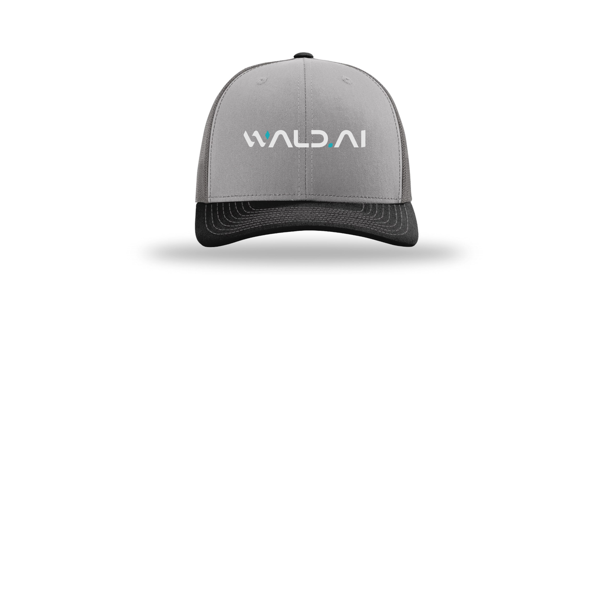 wald-richardson-trucker-cap-embroidery-capfront-R112-greycharcoalblack-flat-front