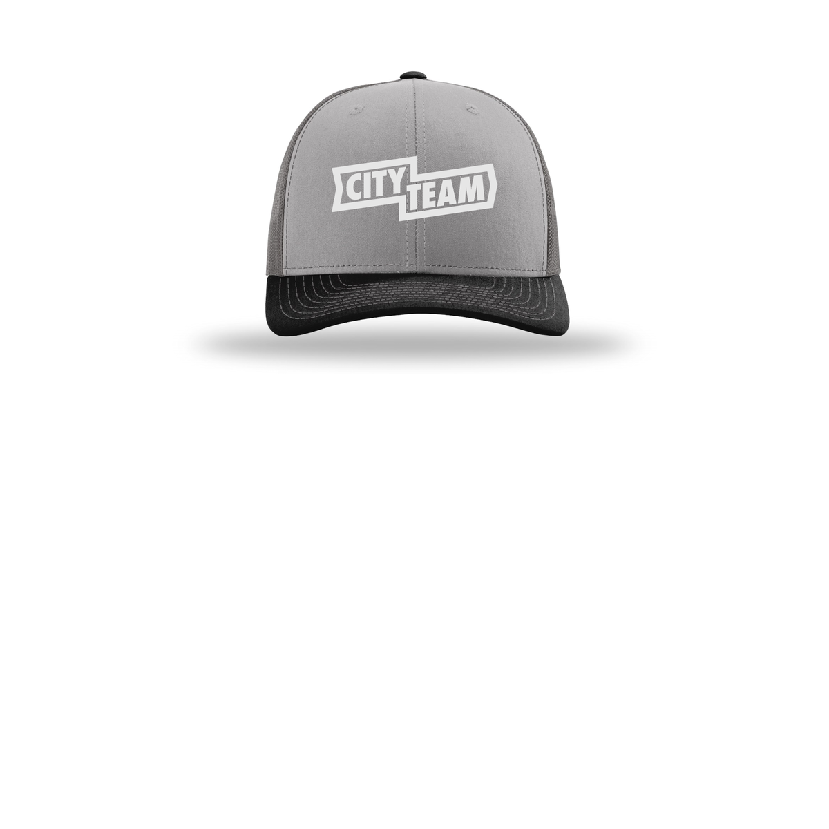 cityteam-richardson-trucker-cap-embroidery-capfront-R112-greycharcoalblack-flat-front
