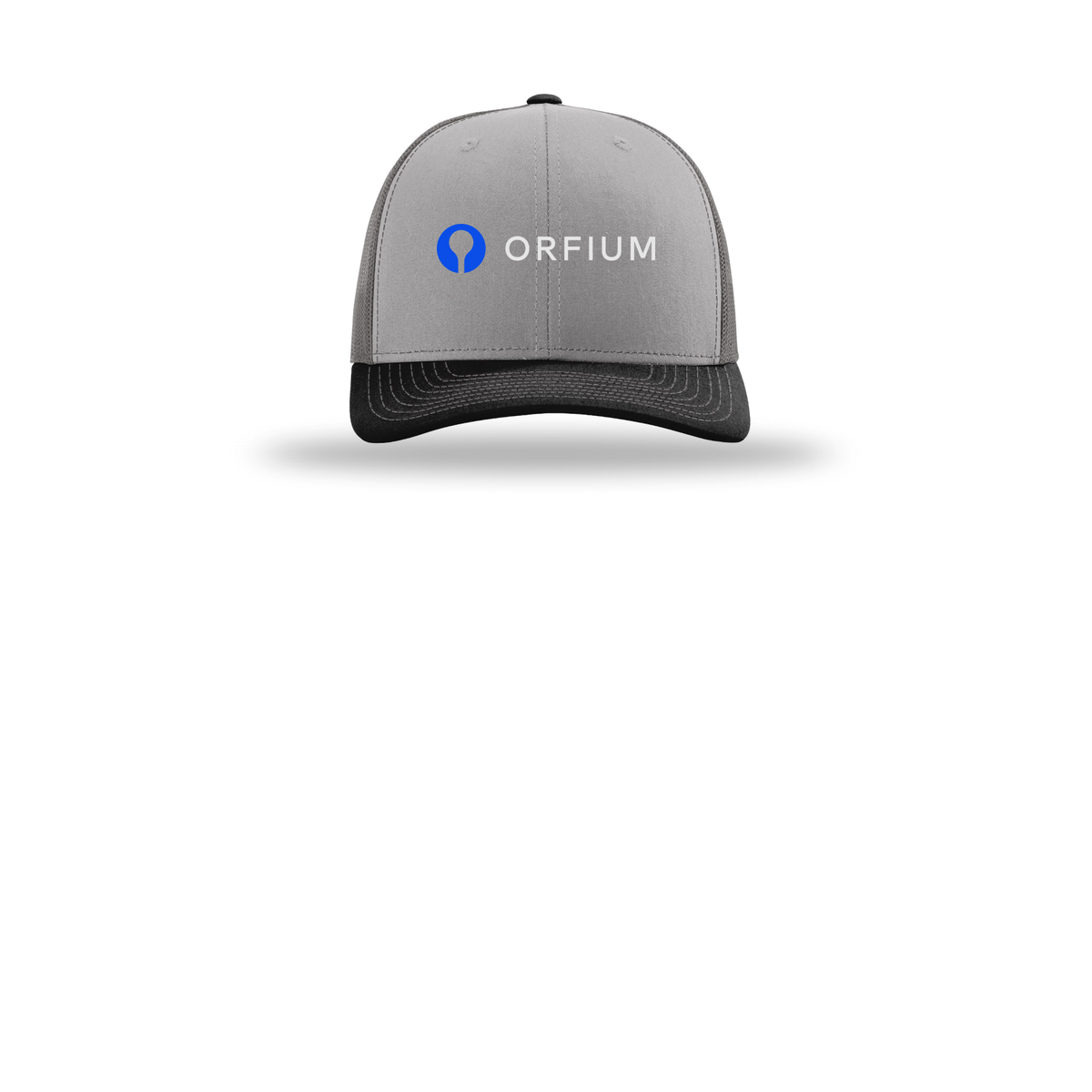 orfium-richardson-trucker-cap-embroidery-capfront-R112-greycharcoalblack-flat-front