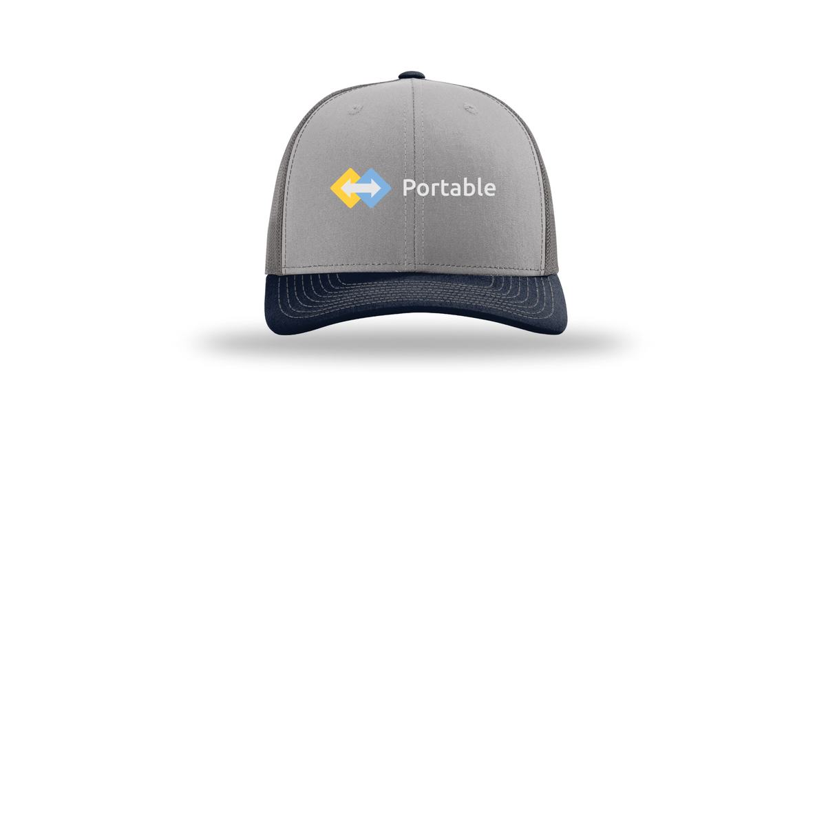 portable-richardson-trucker-cap-embroidery-capfront-R112-greycharcoalnavy-flat-front