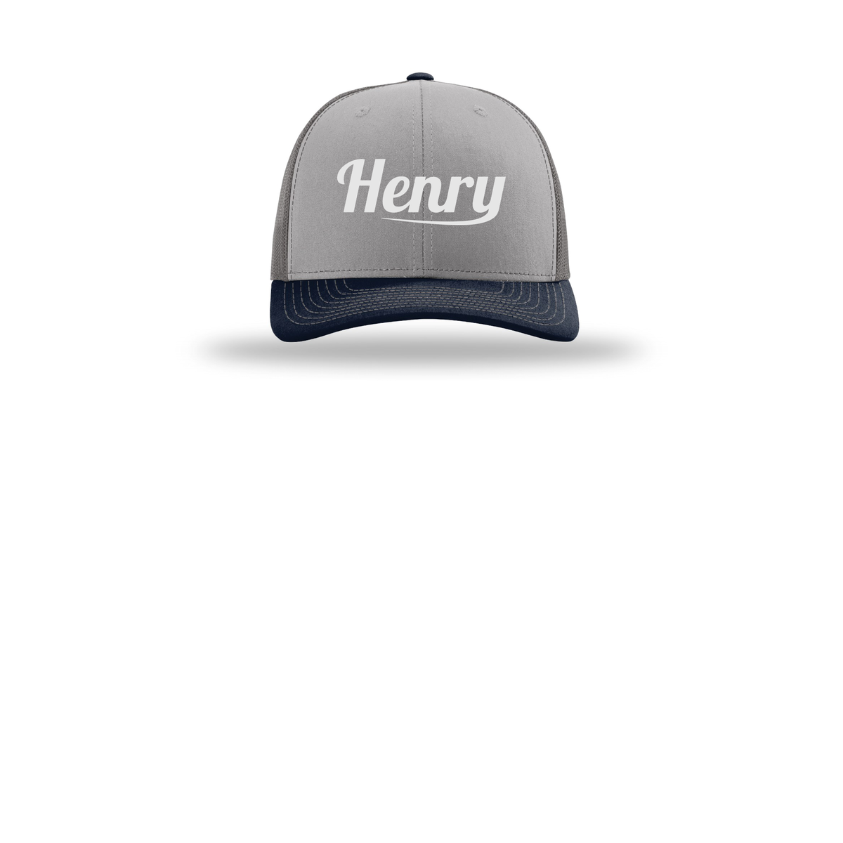 henrymeds-richardson-trucker-cap-embroidery-capfront-R112-greycharcoalnavy-flat-front