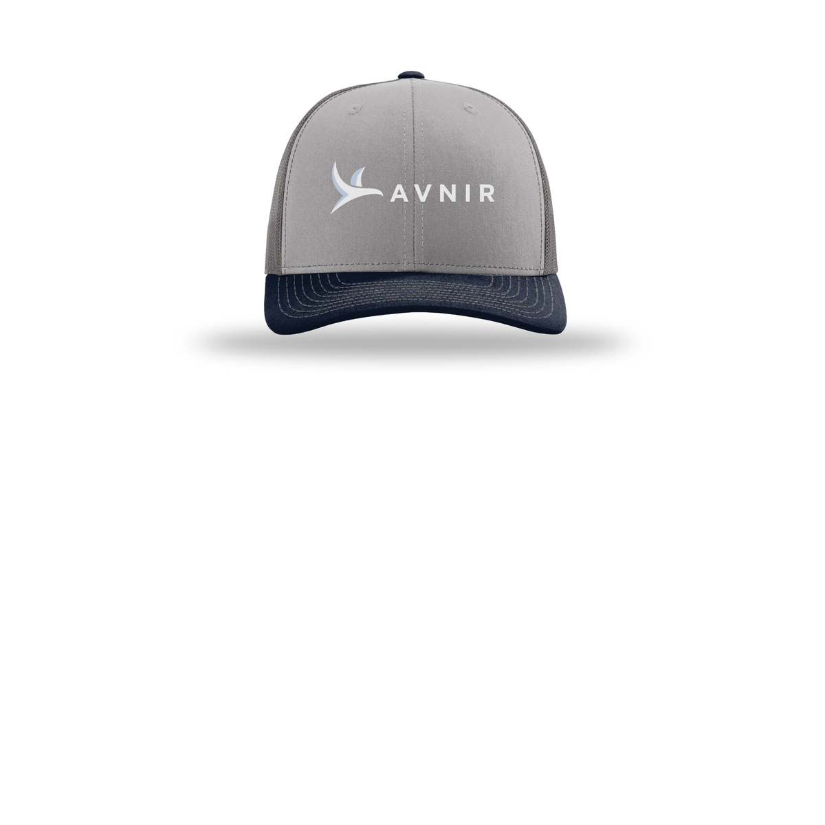avnir-richardson-trucker-cap-embroidery-capfront-R112-greycharcoalnavy-flat-front