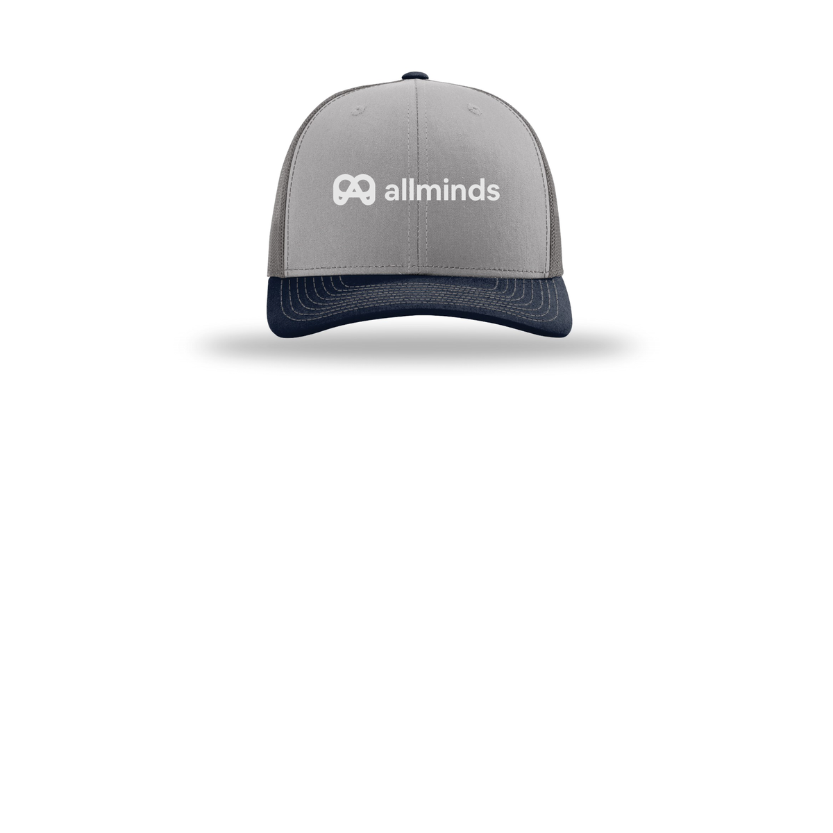 getallminds-richardson-trucker-cap-embroidery-capfront-R112-greycharcoalnavy-flat-front