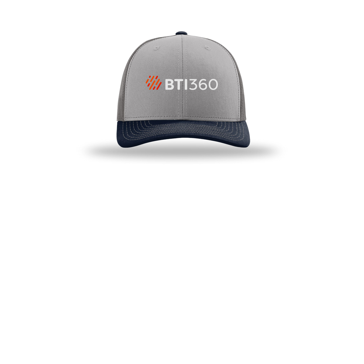 bti360-richardson-trucker-cap-embroidery-capfront-R112-greycharcoalnavy-flat-front