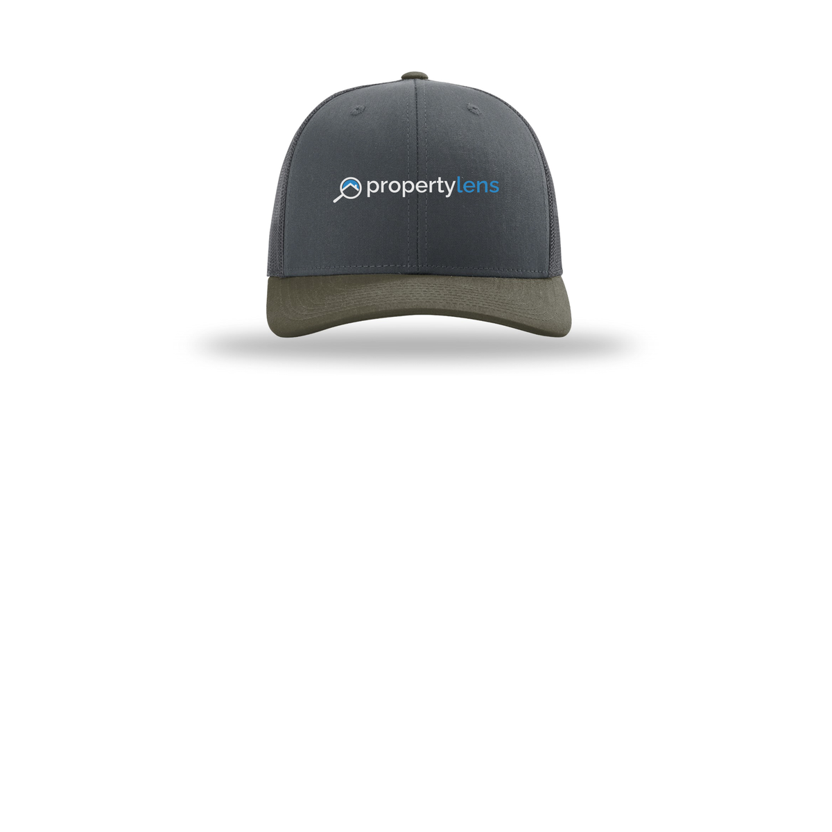 propertylens-richardson-trucker-cap-embroidery-capfront-R112-gunmetalgunmetalchocolatechip-flat-front