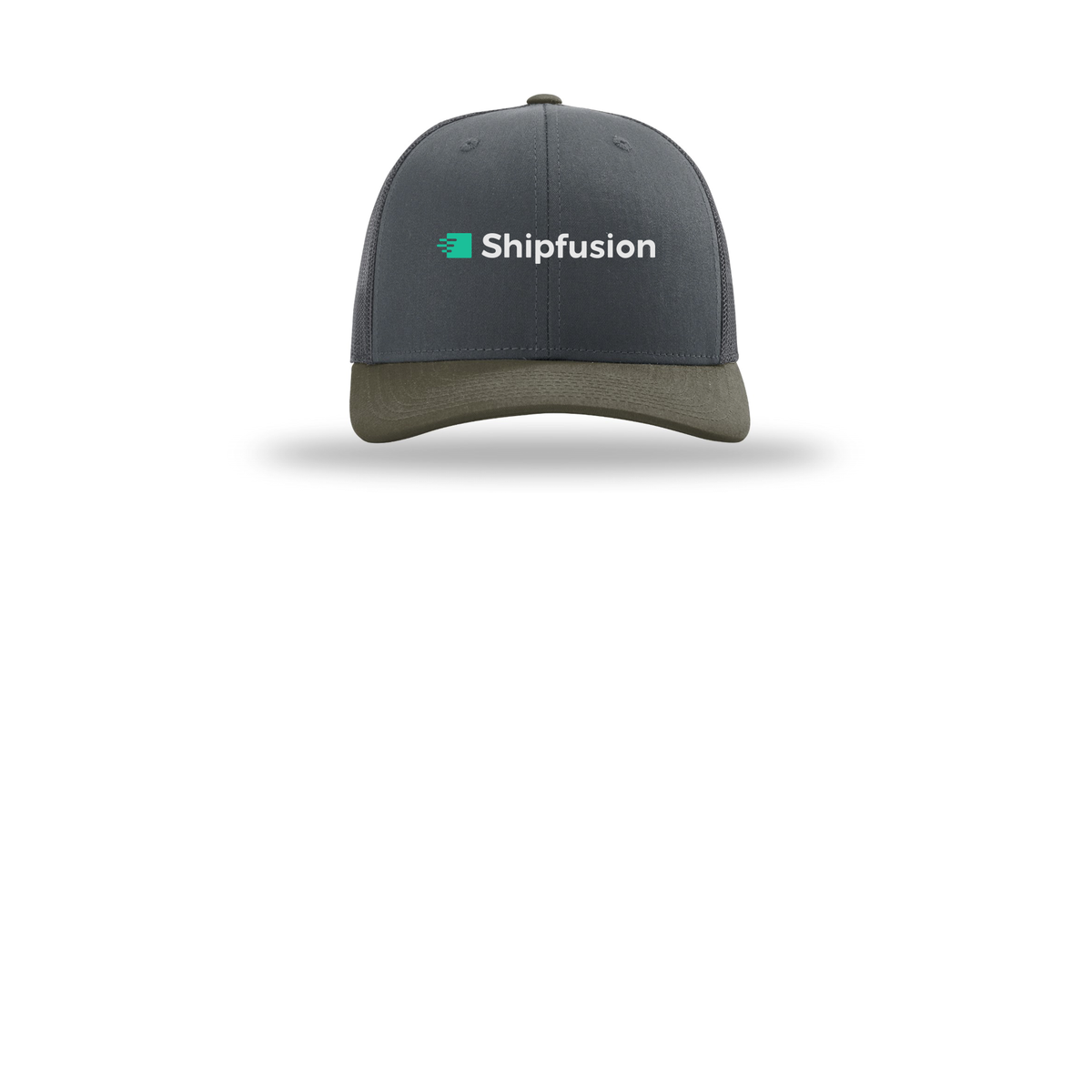 shipfusion-richardson-trucker-cap-embroidery-capfront-R112-gunmetalgunmetalchocolatechip-flat-front