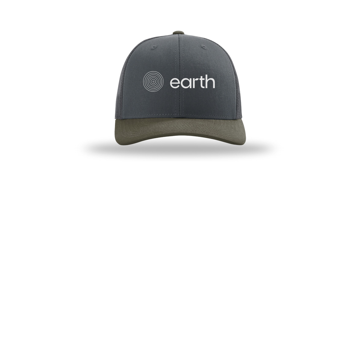 earthfuneral-richardson-trucker-cap-embroidery-capfront-R112-gunmetalgunmetalchocolatechip-flat-front